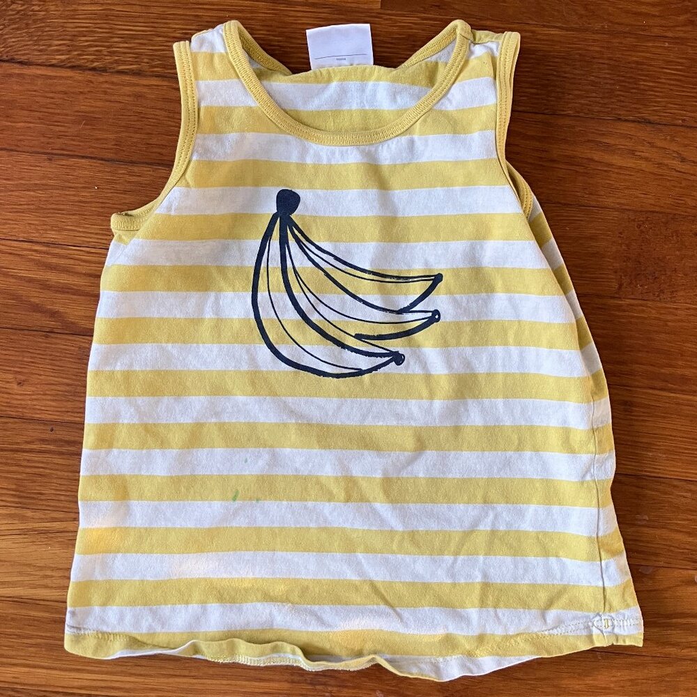 Hanna Andersson Girls Tank Top Shirt Yellow Stripes Banana Size 120 (6/7)